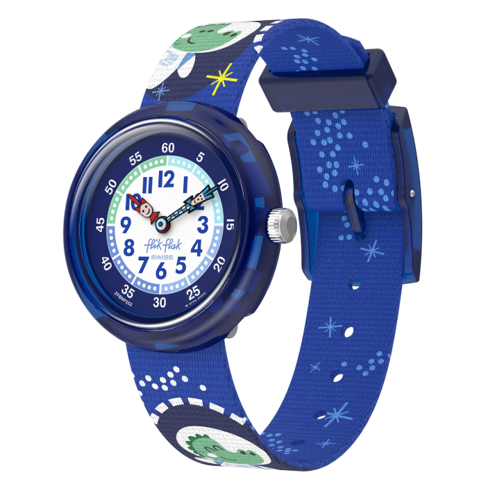 Relógio Flik Flak de criança azul crocodilo