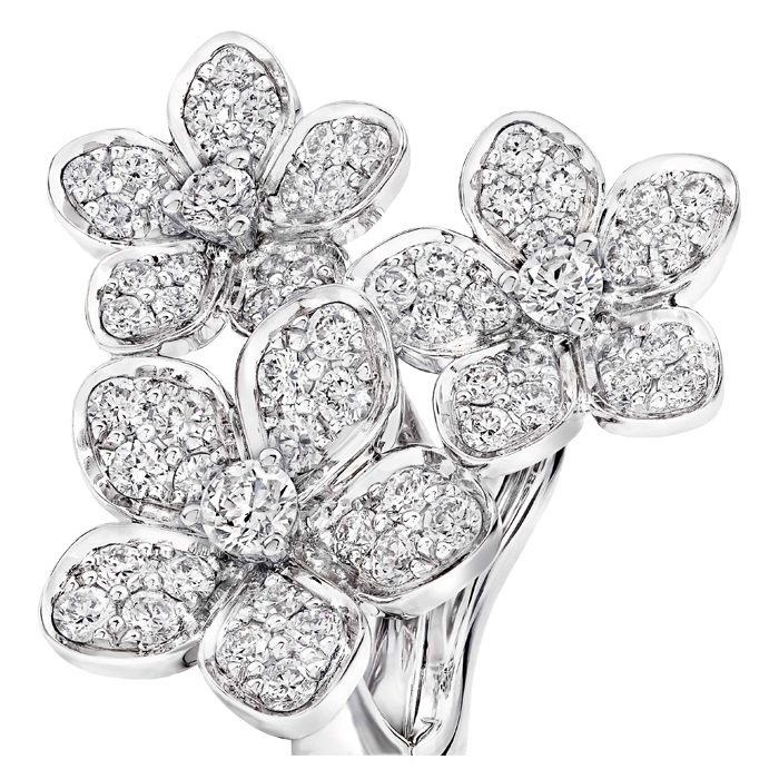 Brincos Trilogia Wild Flower Ouro Branco E Diamantes