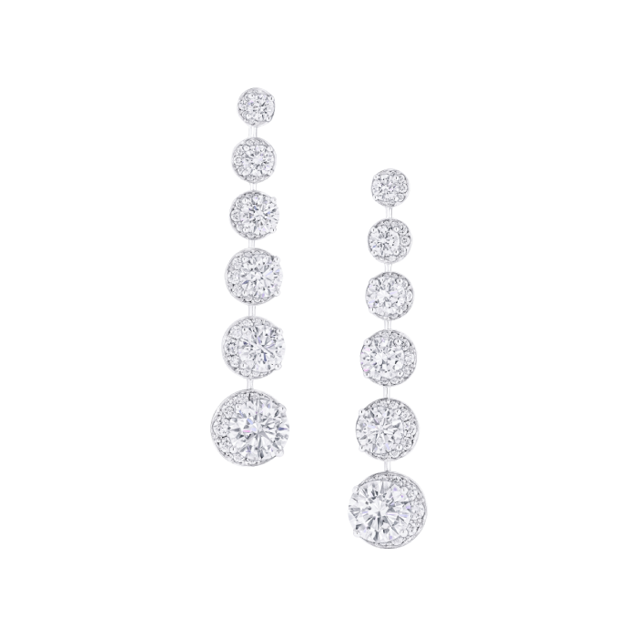 Brincos Line Ouro Branco e Diamantes imagem 0