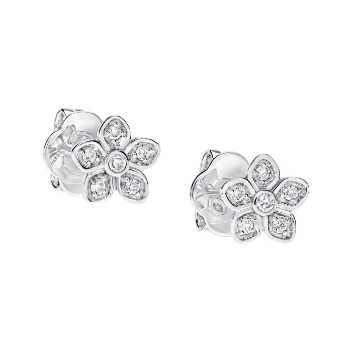 Brincos Wild Flower Ouro Branco e Diamantes imagem 1