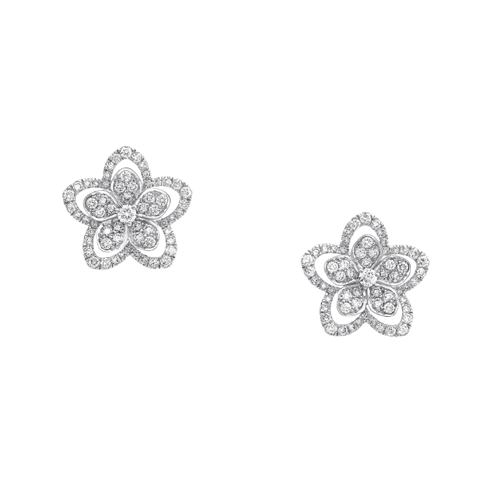 Brincos Wild Flower Ouro Branco e Diamantes imagem 0