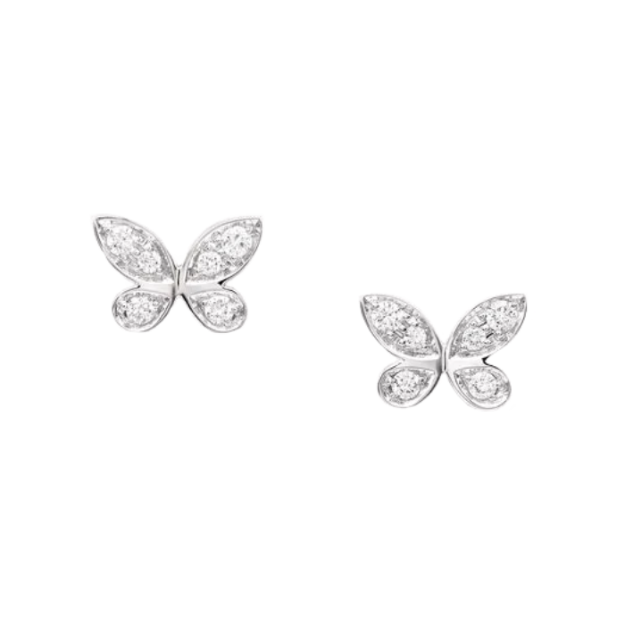 Brincos Petite Butterfly Ouro Branco e Diamantes imagem 0