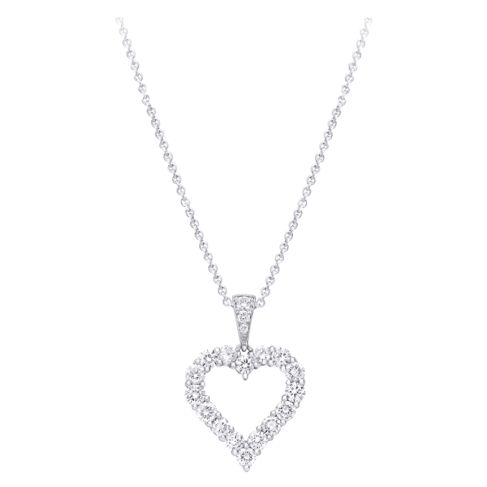 Colar Heart Silhouette Ouro Branco e Diamantes imagem 0