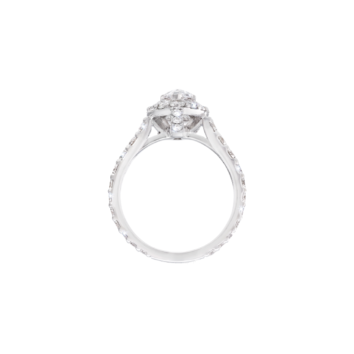 Anel Solitário Icon Pêra Ouro Branco e Diamantes imagem 1