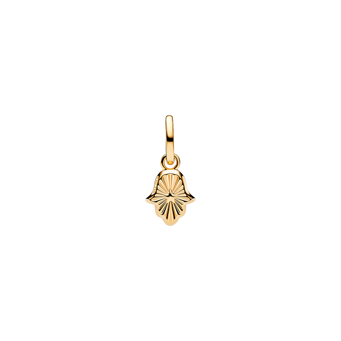 Mini-conta Pendente Mão Hamsa Verde
