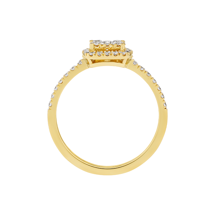 Anel Épure Cushion Ouro Amarelo e Diamantes