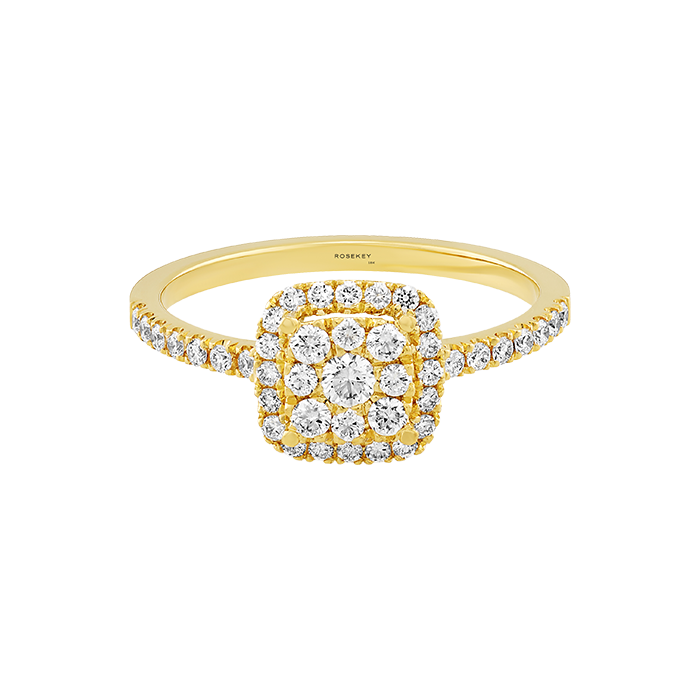 Anel Épure Cushion Ouro Amarelo e Diamantes
