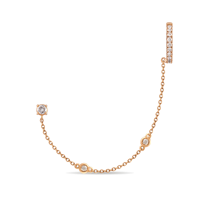 Brinco Piercing Ouro Rosa