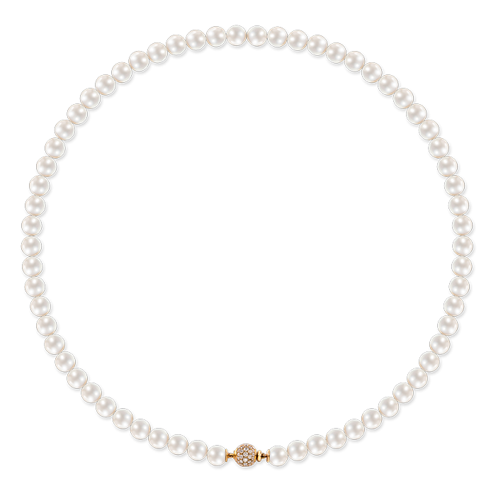 Colar Pérolas Akoya, Ouro Rosa E Diamantes