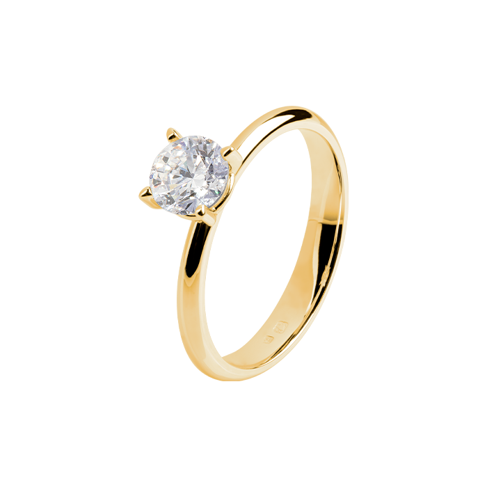 Anel Solitário True Love Ouro Amarelo 0.20ct