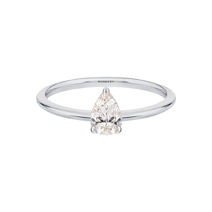 Anel Solitário Diamante Pera Ouro Branco 0.41ct imagem 0