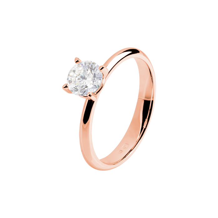 Anel Solitário True Love Ouro Rosa 0.05ct
