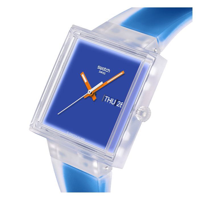 Relógio Swatch homem Azul Quadrado Data