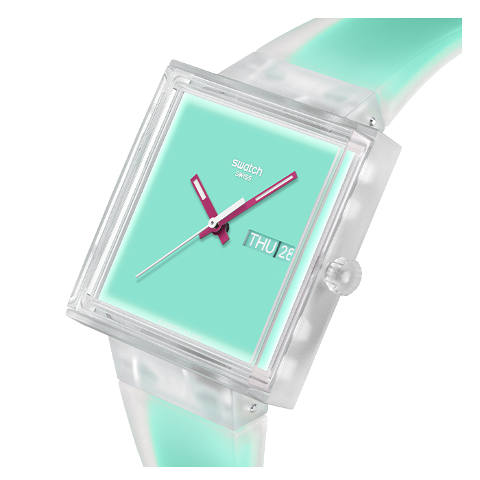 Relógio Swatch homem Verde Quadrado Data