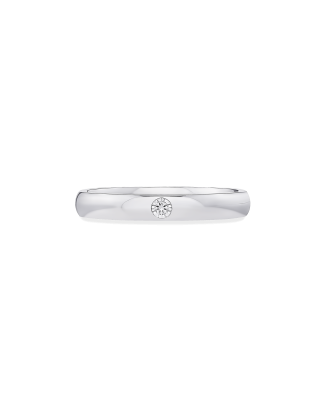 Alian&ccedil;a Ouro Branco e Diamante 3mm