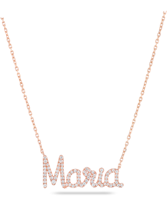 Colar Maria Ouro Rosa E Diamantes