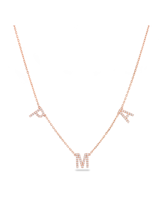Colar Personalizável Ouro Rosa E Diamantes