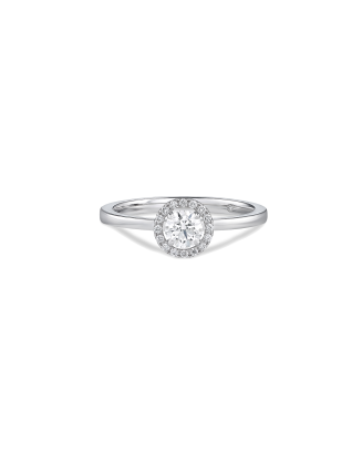 Anel Solitário Halo Ouro Branco 0.40ct
