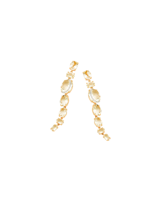 Brincos Looping Shine Ouro Amarelo,Branco, Citrino, Diamante