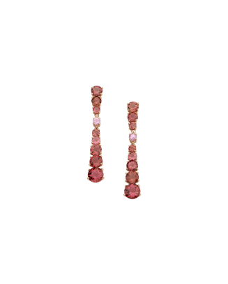 Brincos Manac&aacute; Ouro Rosa, Top&aacute;zios, Turmalinas E Rodolites
