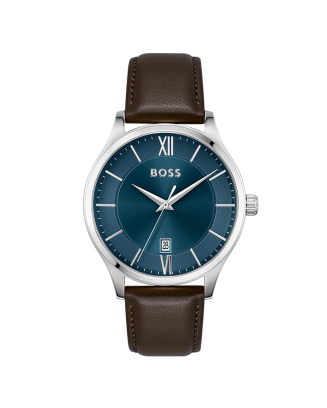 Relógio Homem Aço e Pele ELITE