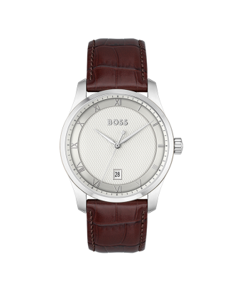 Relógio PRINCIPLE Aço e Pele Castanha