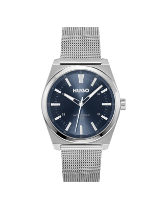 Relógio Homem Aço Malha Milanesa #ARK