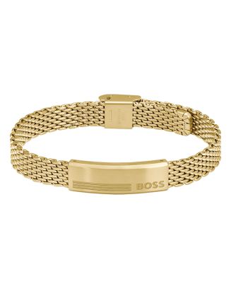 Pulseira Homem Malha A&ccedil;o IP Dourado ALEN