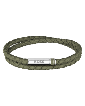 Pulseira Homem A&ccedil;o e Pele Dupla