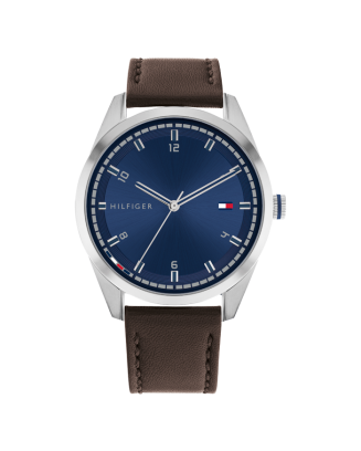 Relógio Homem Aço e Pele