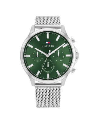 Relógio Multifunções Homem Malha Aço