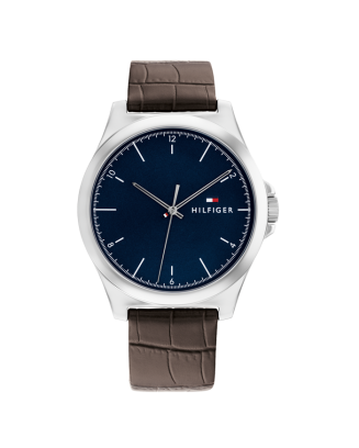 Relógio Homem Aço e Pele