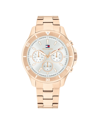 Relógio Multifunções Mulher Aço Cristais