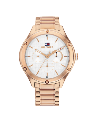 Relógio MULTIFUNÇÕES AÇO IP DOURADO ROSA