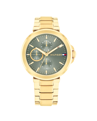 Relógio Senhora Multifunções Aço Dourado