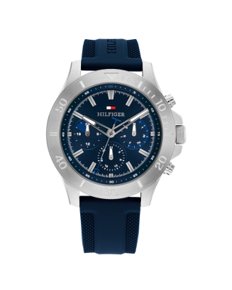 Relógio Homem Multifunções Aço Silicone