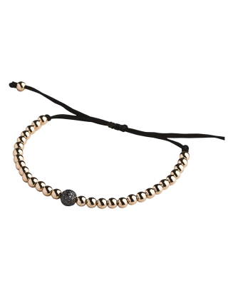 Pulseira Prata E Diamantes Castanhos