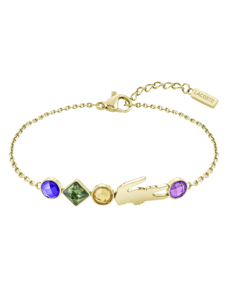 Pulseira Mulher aço dourado pedras DEVA