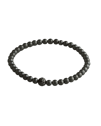 Pulseira Prata, Hematite E Diamantes