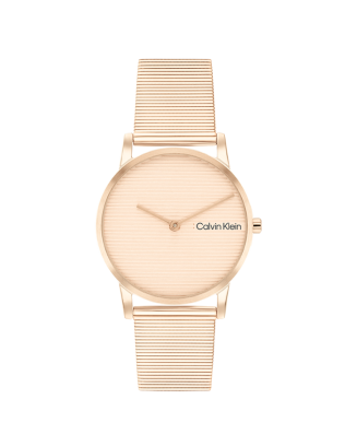 Relógio Senhora Dourado Rosa em Aço