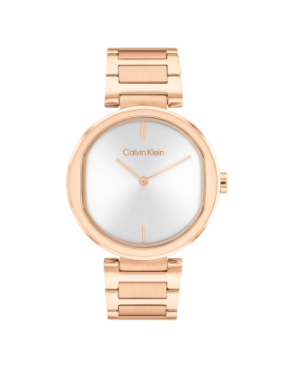 Relógio Senhora Dourado Rosa em Aço