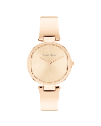 Relógio Senhora Dourado Rosa com Bangle