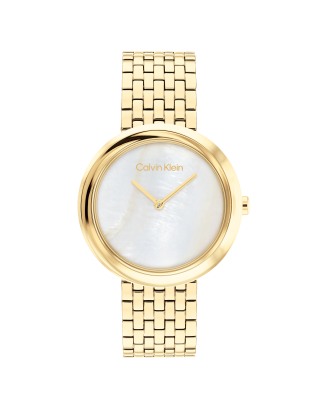 Relógio Senhora Madre-Pérola Dourado em Aço