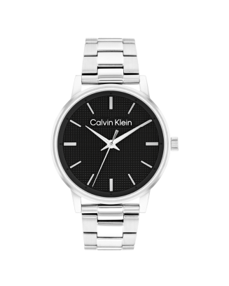 Rel&oacute;gio Homem em A&ccedil;o e Preto