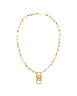 Colar Longo Dourado com Monograma