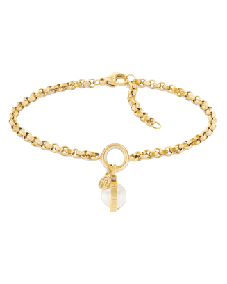Pulseira Dourada Pendente Pérola