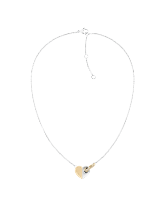 Colar Senhora coração bicolor e cristais