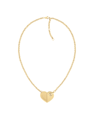 Colar Mulher Coração Aço Dourado