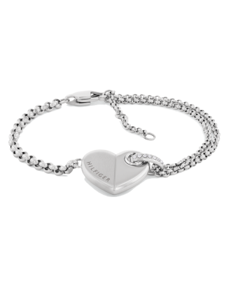 Pulseira Mulher Coração Aço Prateado
