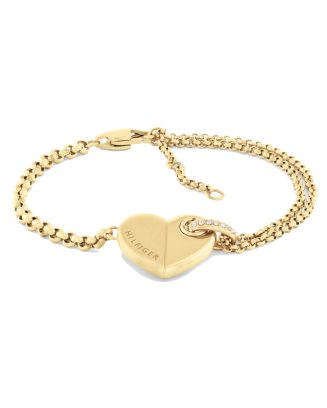 Pulseira Mulher Coração Aço Dourado